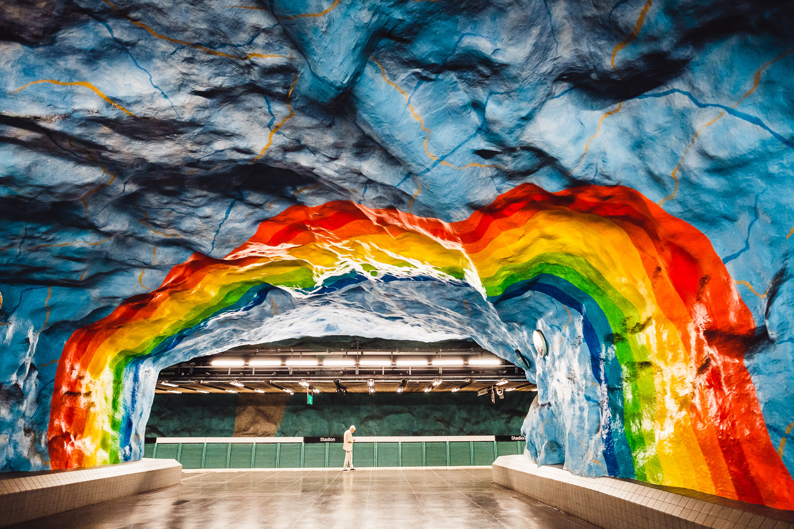 Stockholm Stadion Metro Art Rainbow